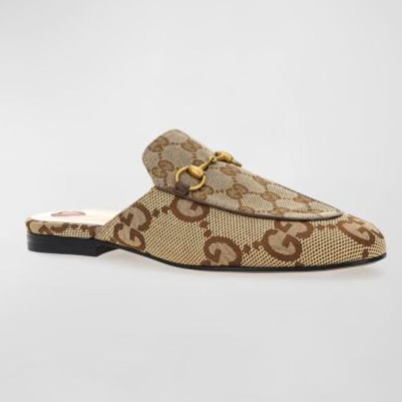 NWB Gucci Jumbo GG Supreme Princetown Horsebit Flats Mules Slip Ons 39.5 475094 - Picture 1 of 9